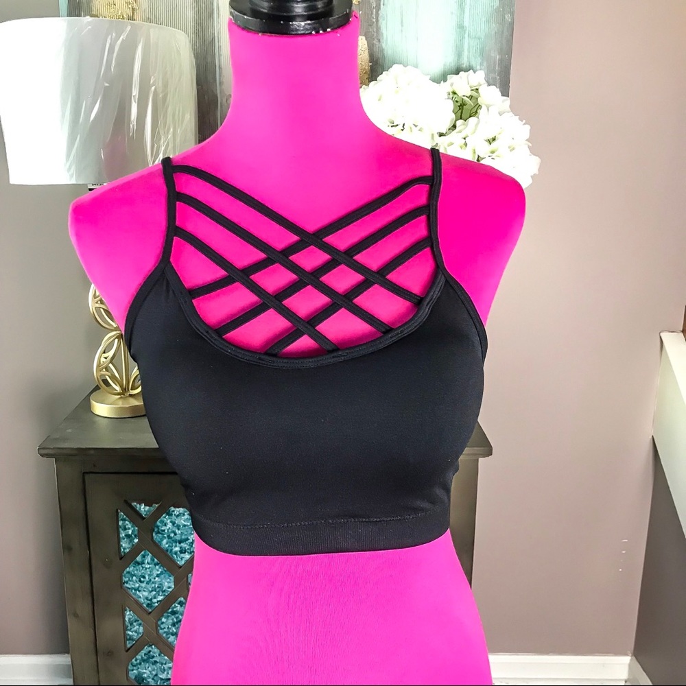 NEW Black Cage Criss Cross Bralet